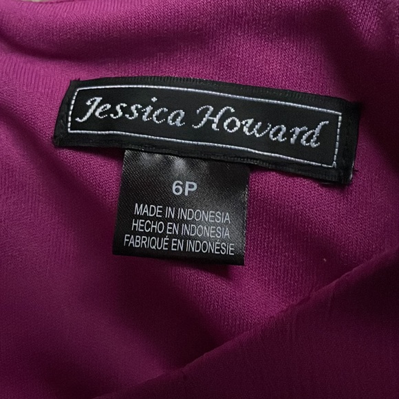 NWT Jessica Howard Magenta Asymmetric High Low Sleeveless Dress Size 6P - Picture 7 of 8